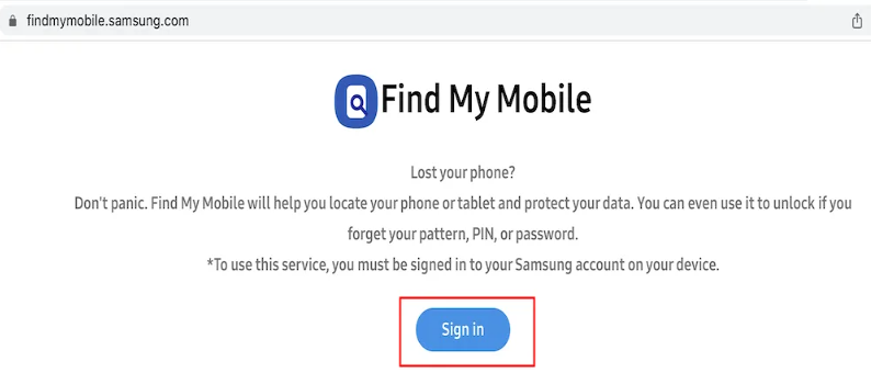 Use Samsung’s Find My Mobile unlock samsung