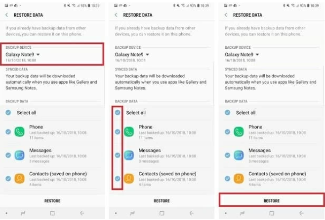 Restore Messages from Samsung Cloud