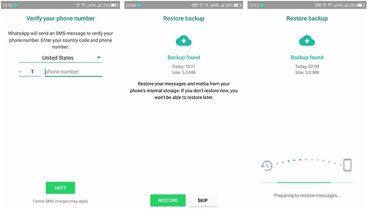 Restore samsung s26 WhatsApp Messages via Google Drive Backup