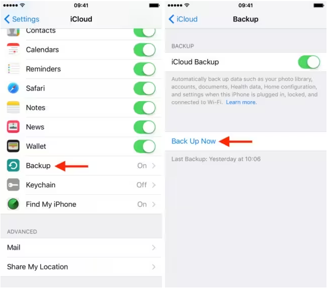 Restoring from iCloud Backup