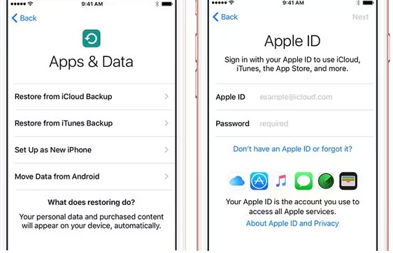 Restoring from iCloud backup