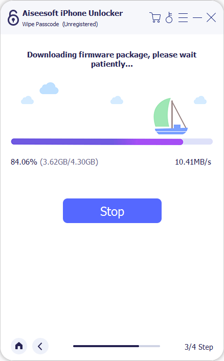 The software will download the appropriate firmware package for your device