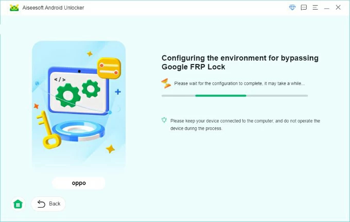 Wait for it to configure the environment for bypassing Google FRP lock