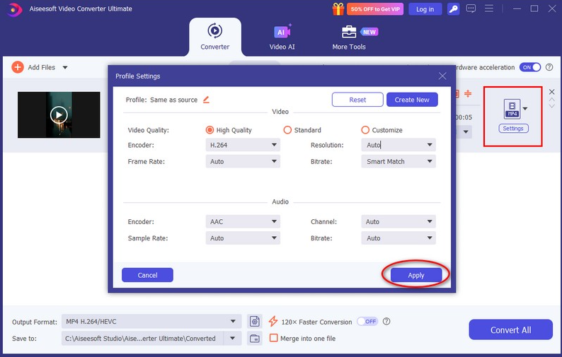 Choose High-Quality Mode or select Lossless/High Bitrate