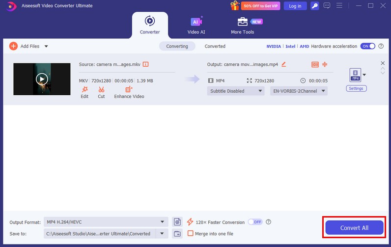 Click Convert All, let the AI optimization complete