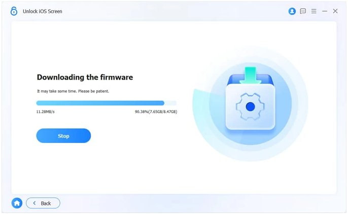 iPhone Unlocker automatically download the iOS firmware for your iPhone model