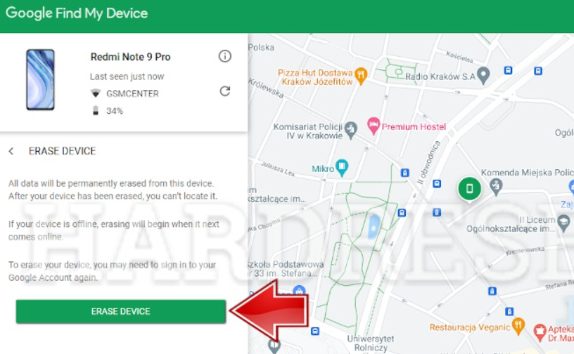 Unlock android phone fingerpirnt lock Using Google Find My Device