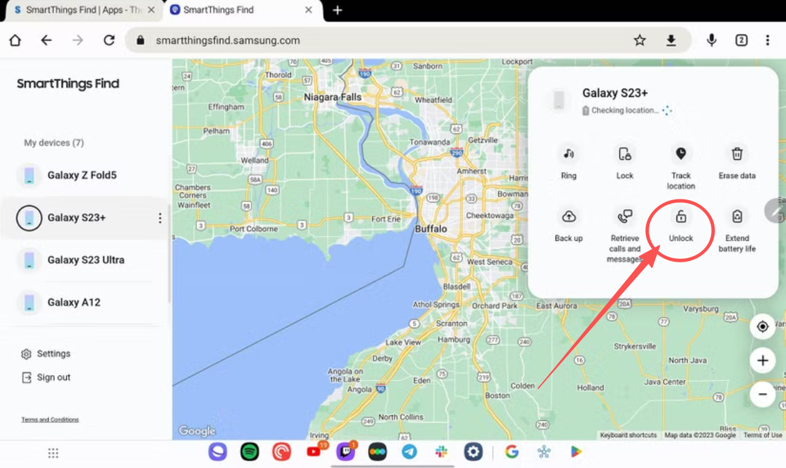 Unlock Samsung Galaxy S22 Using Samsung SmartThings Find