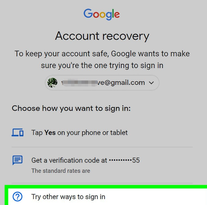 google account recovery